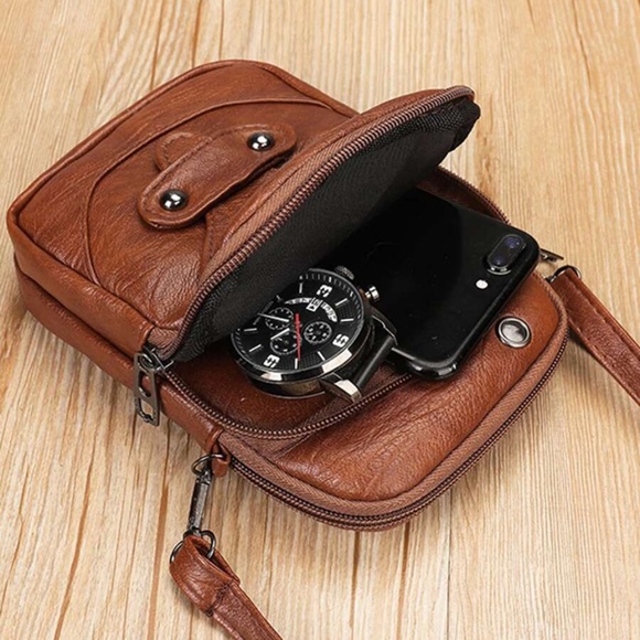 Boho Vegan Leather Braided Zipper Crossbody Bag - Picture 4 of 9